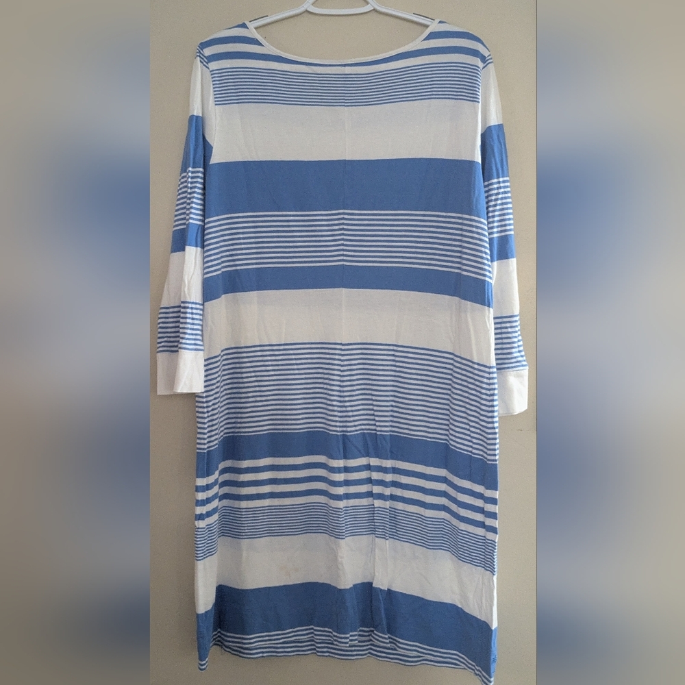 Lilly Pulitzer Striped Pima Cotton Dress Blue & White Women's Size XL - Picture 3 of 5